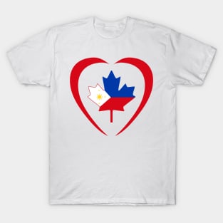 Filipino Canadian Multinational Patriot Flag (Heart) T-Shirt